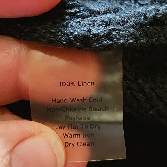 Talbots Black Linen Knit Tank Top L NWT Textured Sleeveless Sweater Shell - Picture 8 of 8